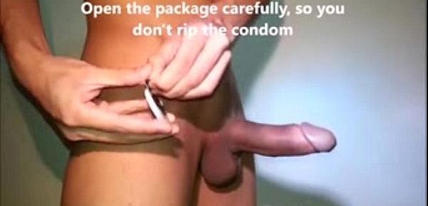  How to put a condom on penis  REAL DEMONSTRATION educational video